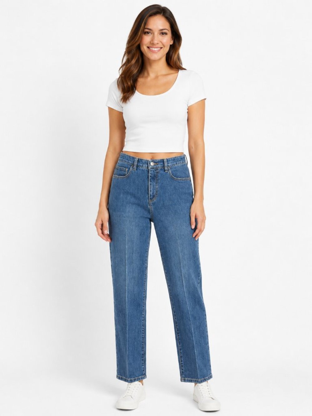Christopher & Banks Y2K High-Rise Straight-Leg Jeans Size 8 Short 8S Stretch